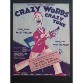 AGER Milton Crazy Words-Crazy tune Piano 1927