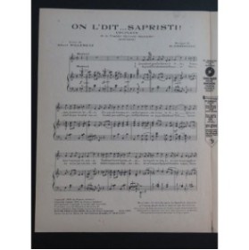 CHRISTINÉ Henri On L'dit...Sapristi Chant Piano 1923