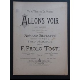 TOSTI F. Paolo Allons Voir Chant Piano 1886