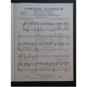 SCHERTZINGER Victor Parade d'Amour Chant Piano 1930
