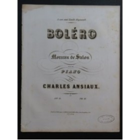 ANSIAUX Charles Boléro Piano ca1850
