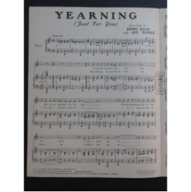 BENNY Davis and BURKE Joe Yearning Chant Piano 1927