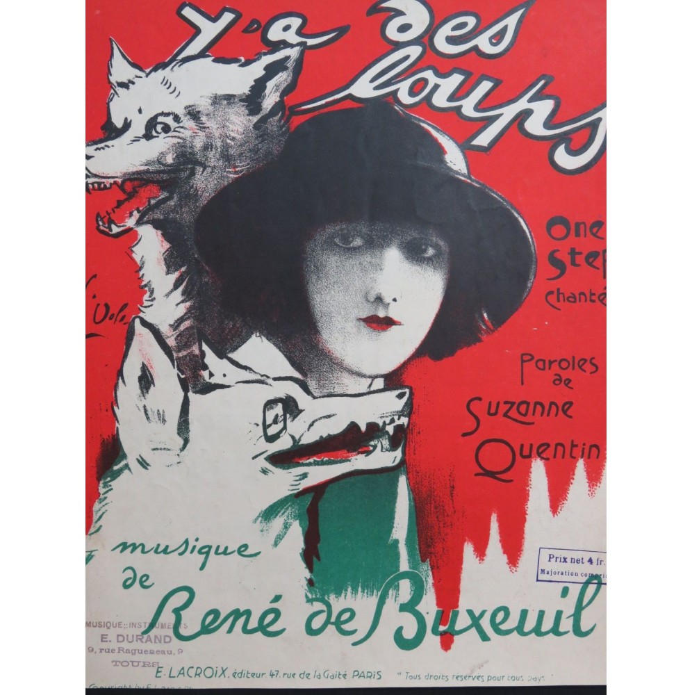 DE BUXEUIL René Y'a des Loups Piano 1924