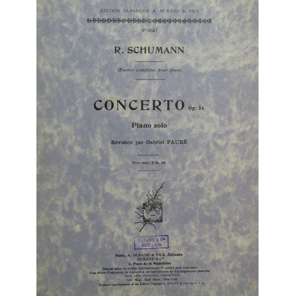 SCHUMANN Robert Concerto op 54 Piano