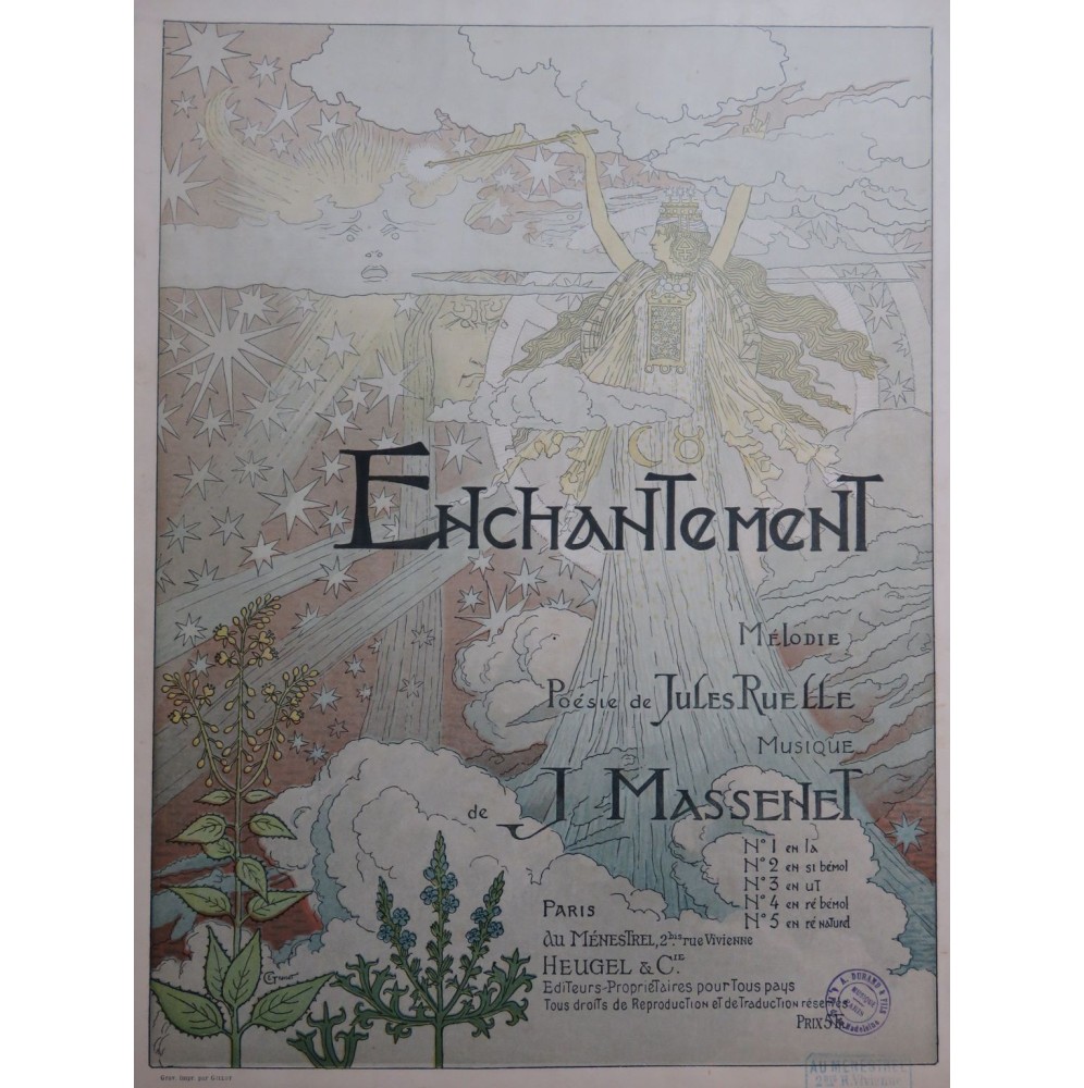 MASSENET Jules Enchantement No 3 E. Grasset Piano Chant 1892