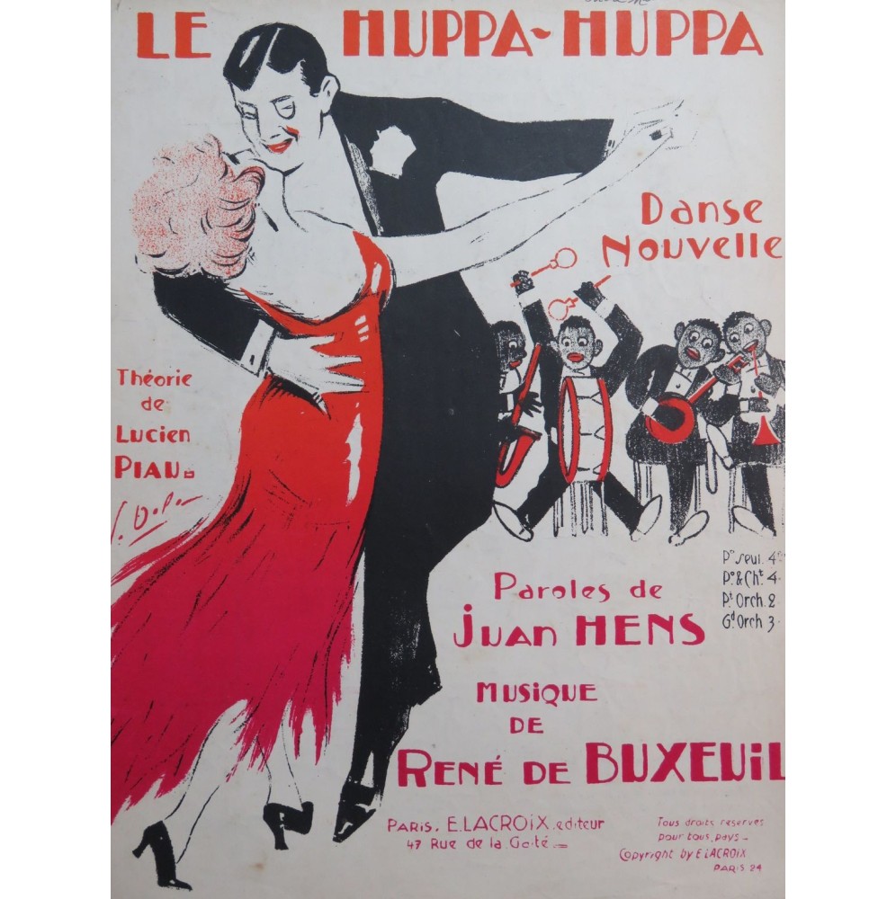 DE BUXEUIL René Le Huppa Huppa Chant Piano 1924
