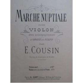 COUSIN Émile Marche Nuptiale Violon Piano ou Orgue