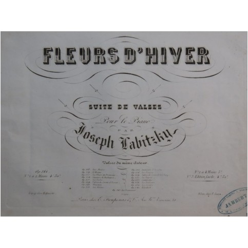 LABITZKY Joseph Fleurs d'Hiver Piano 1848
