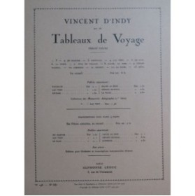 D'INDY Vincent Tableaux de Voyage Lac Vert Piano 4 mains 1921