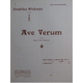 WICKMAN Fredrika Ave Verum Chant Orgue