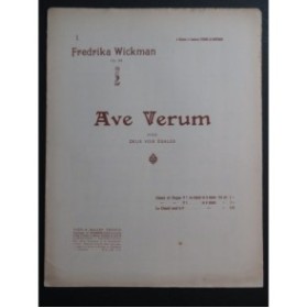 WICKMAN Fredrika Ave Verum Chant Orgue