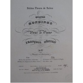 HÜNTEN François Deux Rondinos op 112 Piano ca1840