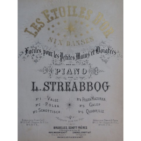 STREABBOG Louis Les Étoiles d'Or No 6 Quadrille Piano ca1870