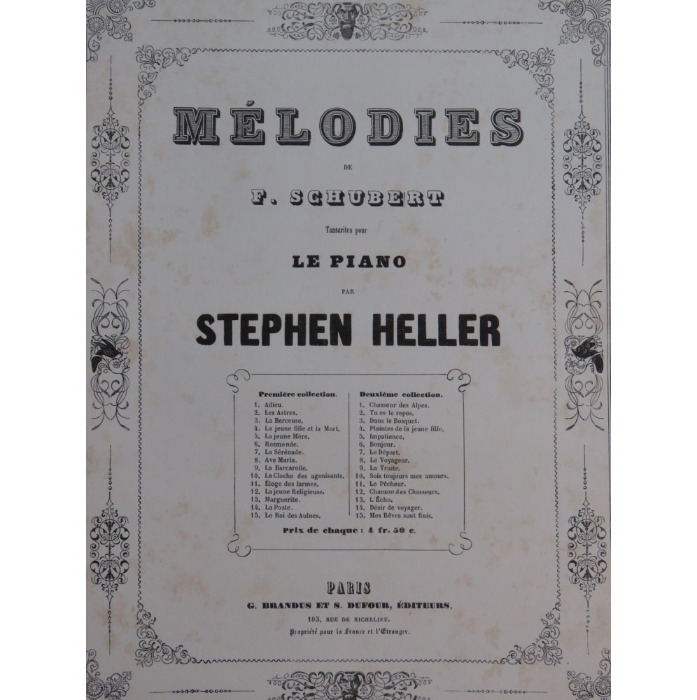 SCHUBERT Franz Impatience Piano ca1840