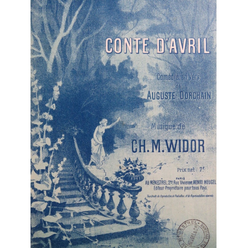 WIDOR Ch. M. Conte d'Avril Comédie en vers Piano ca1890