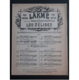 DELIBES Léo Lakmé No 13 Mélodie Chant Piano 1948