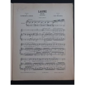 DELIBES Léo Lakmé No 13 Mélodie Chant Piano 1948