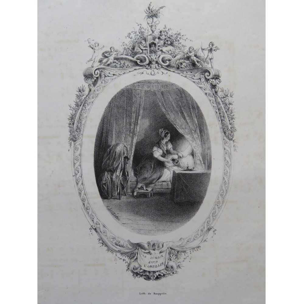 Le Miroir sous l'oreiller F. Sorrieu Illustration XIXe siècle