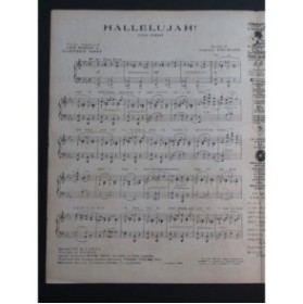 YOUMANS Vincent Hallelujah ! Chant Piano 1927