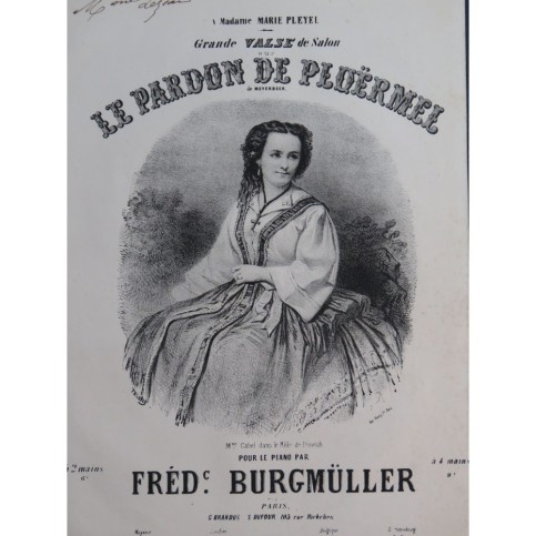 BURGMÜLLER Frédéric Valse sur Le Pardon de Ploërmel Piano ca1860