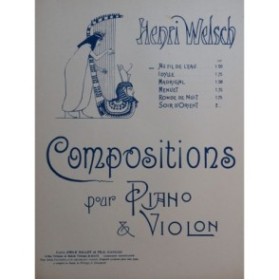WELSCH Henri Au Fil de L'Eau Piano Violon 1934