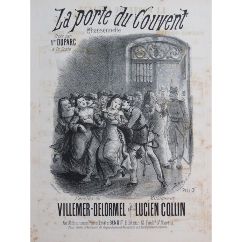 COLLIN Lucien La Porte du Couvent Chant Piano ca1880