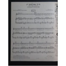 GABAROCHE Gaston J'Hésite Chant Piano 1930
