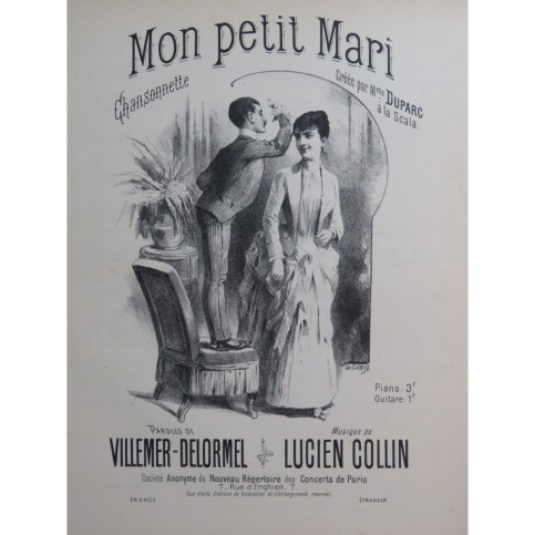 COLLIN Lucien Mon petit Mari Chant Piano ca1880
