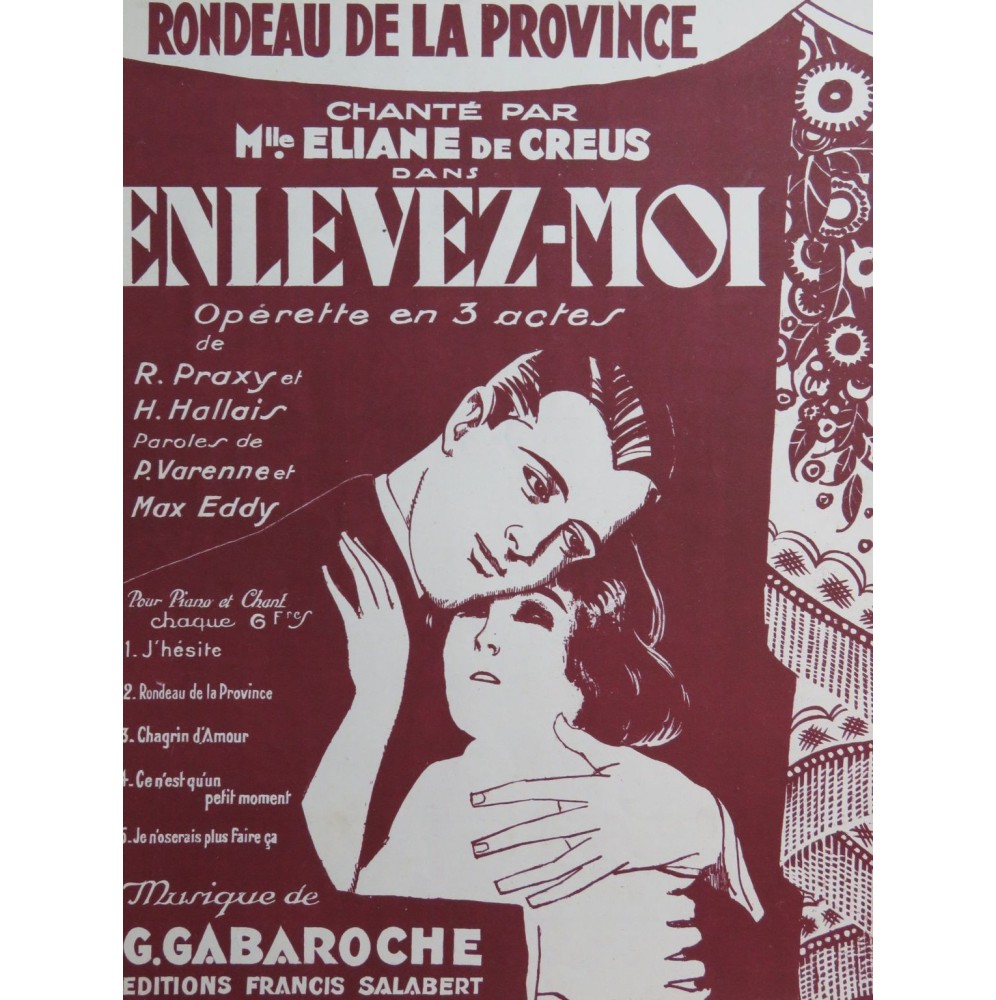 GABAROCHE Gaston Rondeau de la Province Chant Piano 1931