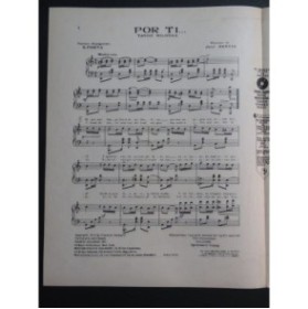 SENTIS José Por Ti Tango Piano 1925