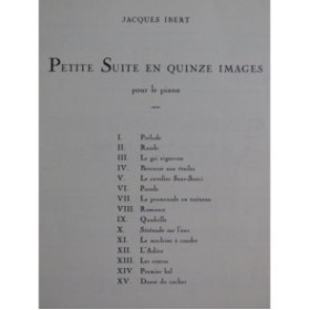 IBERT Jacques Petite Suite Piano
