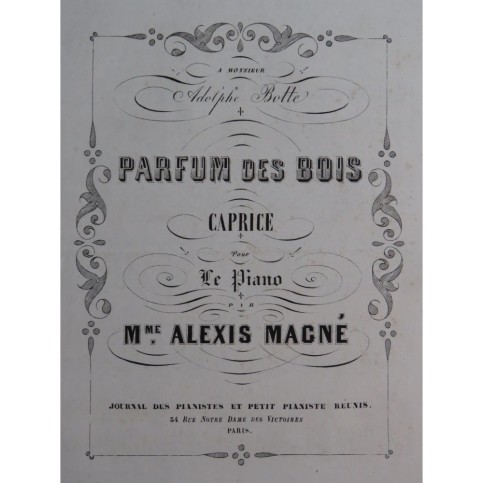 MAGNÉ Mme Alexis Parfum des Bois Caprice Piano XIXe
