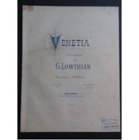 LOWTHIAN C. Venetia Suite de Valses Piano Flûte ca1890