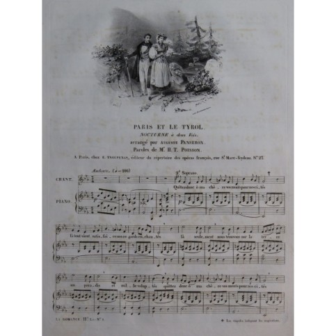 PANSERON DUCHAMBGE Pièces Chant Piano ca1835
