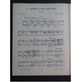 DEBUSSY Claude La Soirée dans Grenade Piano 4 mains 1907