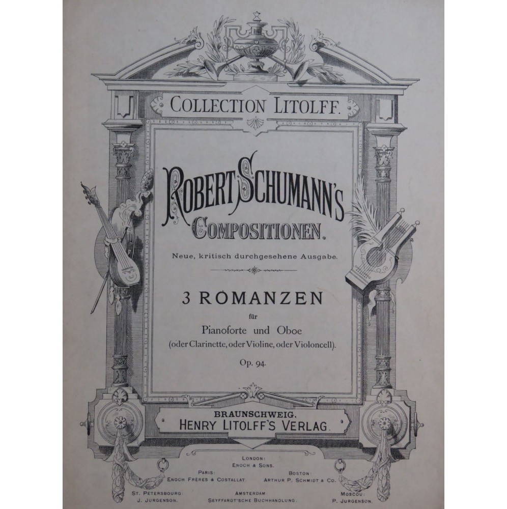 SCHUMANN Robert Romanzen Romances Piano Hautbois