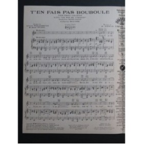 ERWIN Ralph T'en fais pas Bouboule Chant Piano 1931