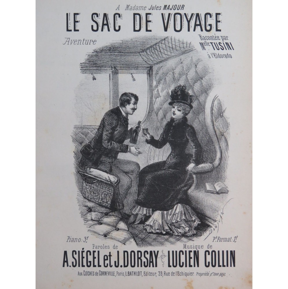 COLLIN Lucien Le sac de voyage Chant Piano ca1880