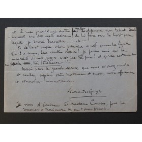 GEORGES Alexandre Lettre Autographe Signée 1922