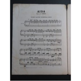 VERDI Giuseppe Aida Hymne Marche Danse Piano ca1872