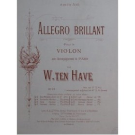 TEN HAVE W. Allegro Brillant Violon Piano
