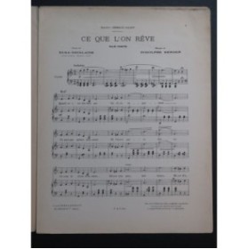 BERGER Rodolphe Ce que l'on rêve Chant Piano 1902