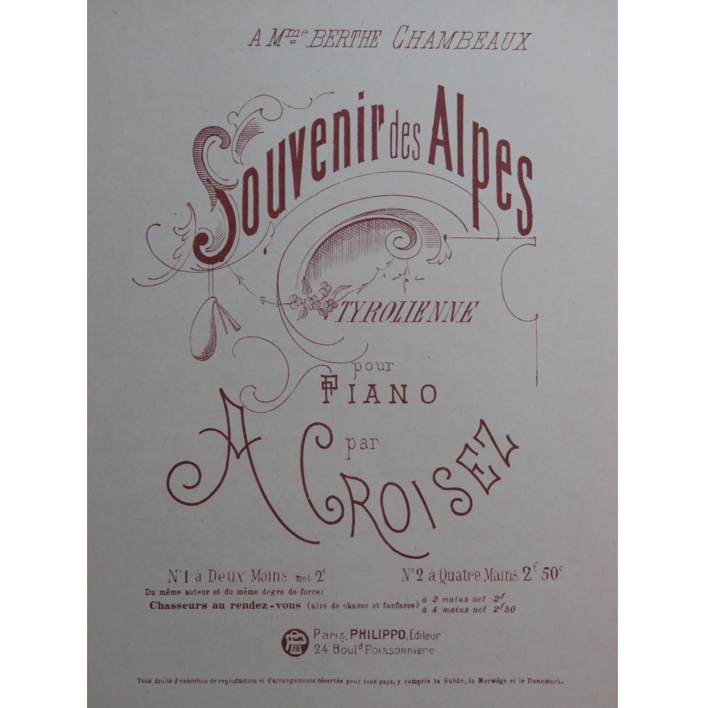CROISEZ Alexandre Souvenir des Alpes Piano