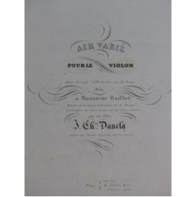 DANCLA Charles Air Varié Piano Violon ca1840