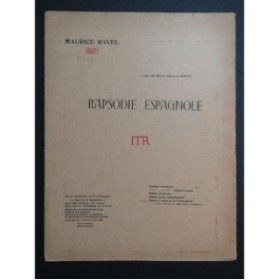 RAVEL Maurice Rapsodie Espagnole Piano 4 mains 1948