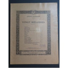 CHAUSSON Ernest Vingt Mélodies Chant Piano 1910