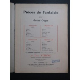 VIERNE Louis Pièces de Fantaisie 1ère Suite Orgue 1927