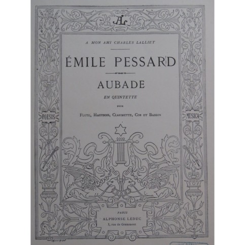 PESSARD Émile Aubade en Quintette 1880