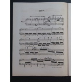 BEETHOVEN Sonate op 110 Piano ca1850