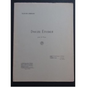 DEBUSSY Claude Douze Études Livre 1 Piano 1916